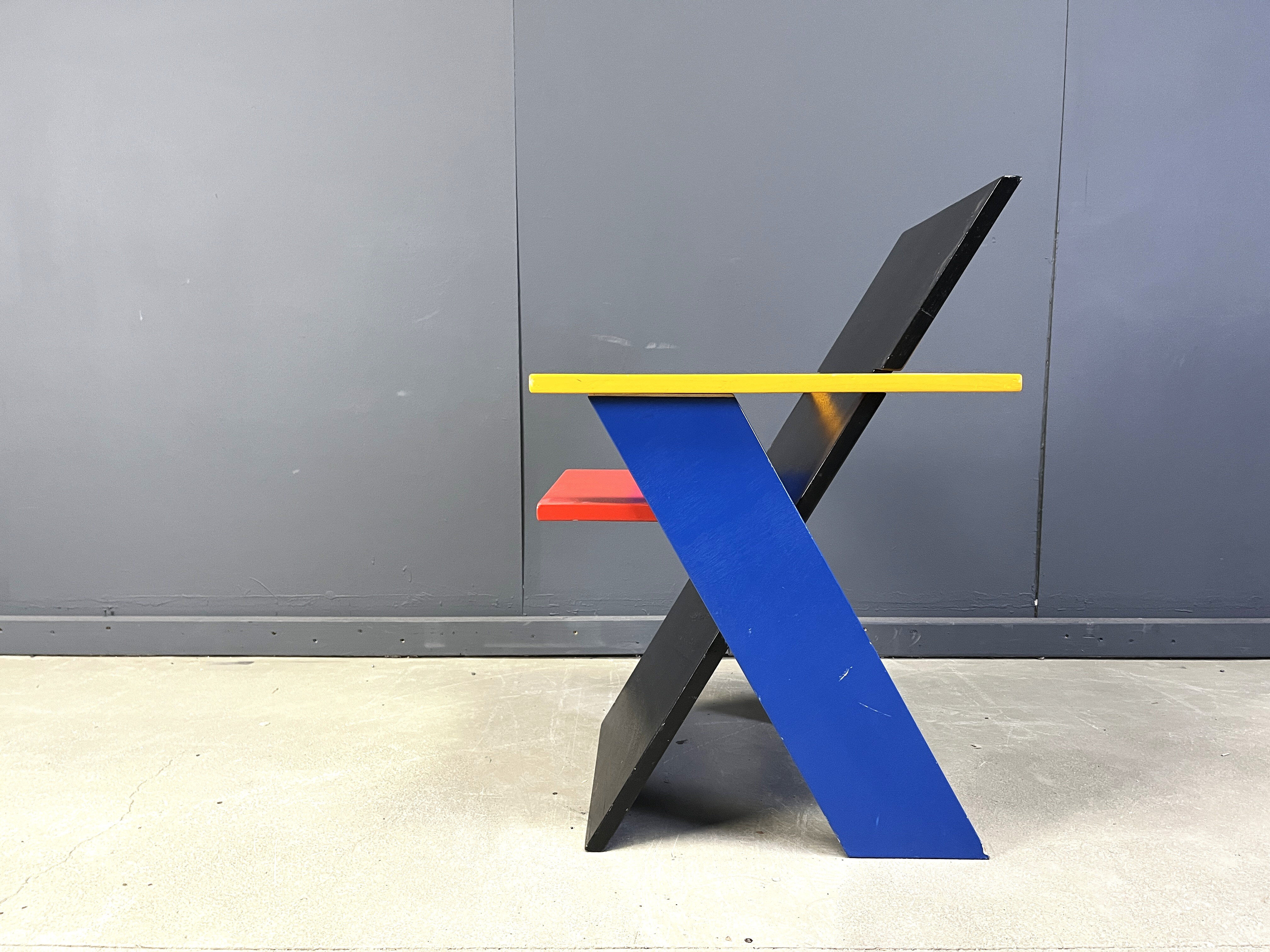 Colourful postmodern armchair, 1980s