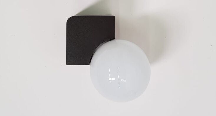Vintage wall lamp in opaline glass and plastic 1970s