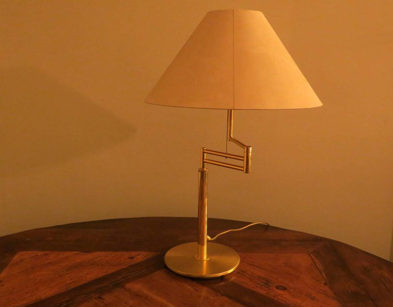 Relux Milano multi-adjustable brass table lamp, Italy 1970s