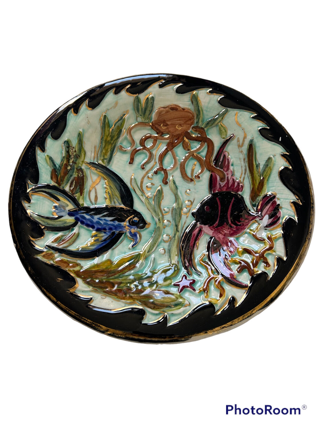 Vallauris dish signed Pugi