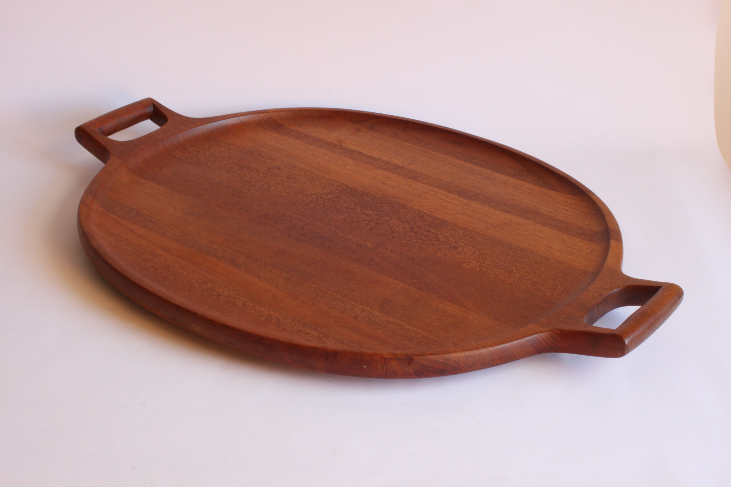 Oval Teak Wooden Serving Tray by Jens Quistgaard for Dansk Designs, Denmark 1960s.
