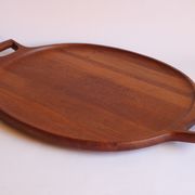 Oval Teak Wooden Serving Tray by Jens Quistgaard for Dansk Designs, Denmark 1960s.