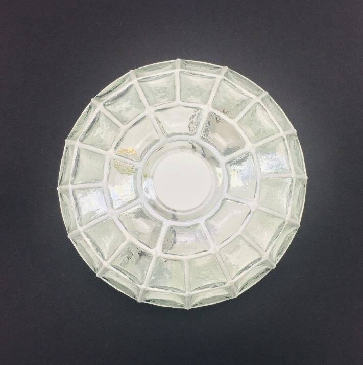 Mid Century Glass Ceiling Light From Limburg, Germany, 1960s/1970s