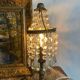 Lampe  pampilles et laiton doré  H 30 cm