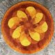 Vintage rug round psyche wool orange 70's