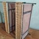 Shelf in metal wood and vintage rattan