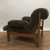 Armchair 60s green velvet