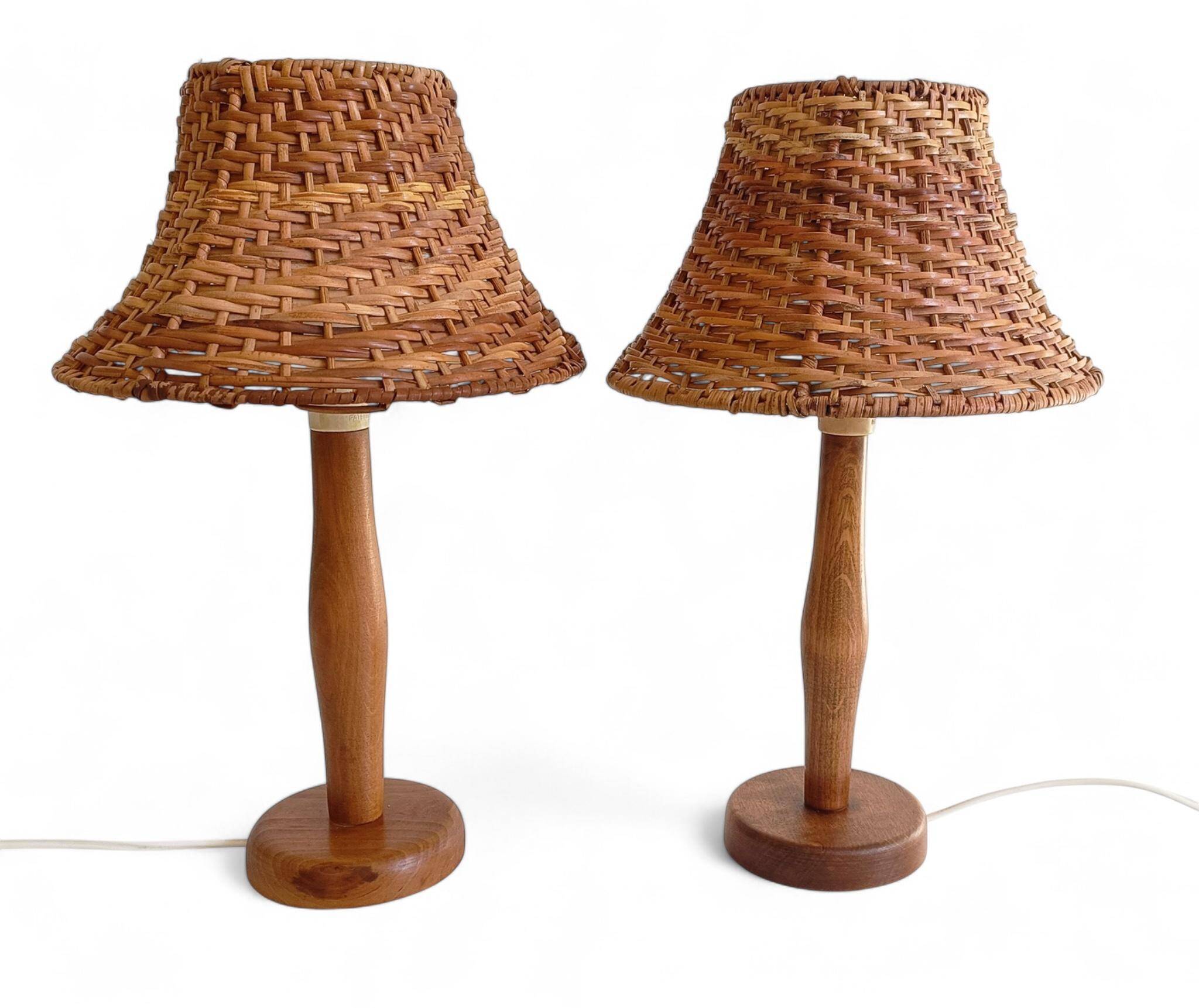 Pair of 1960s Swedish Pine Table Lamps by Ikea — Mid-Century Organic Modern