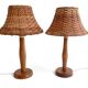Pair of 1960s Swedish Pine Table Lamps by Ikea — Mid-Century Organic Modern