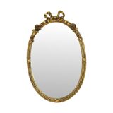 French Oval Mirror with Bow Roses Louis XVI Gold 45cm