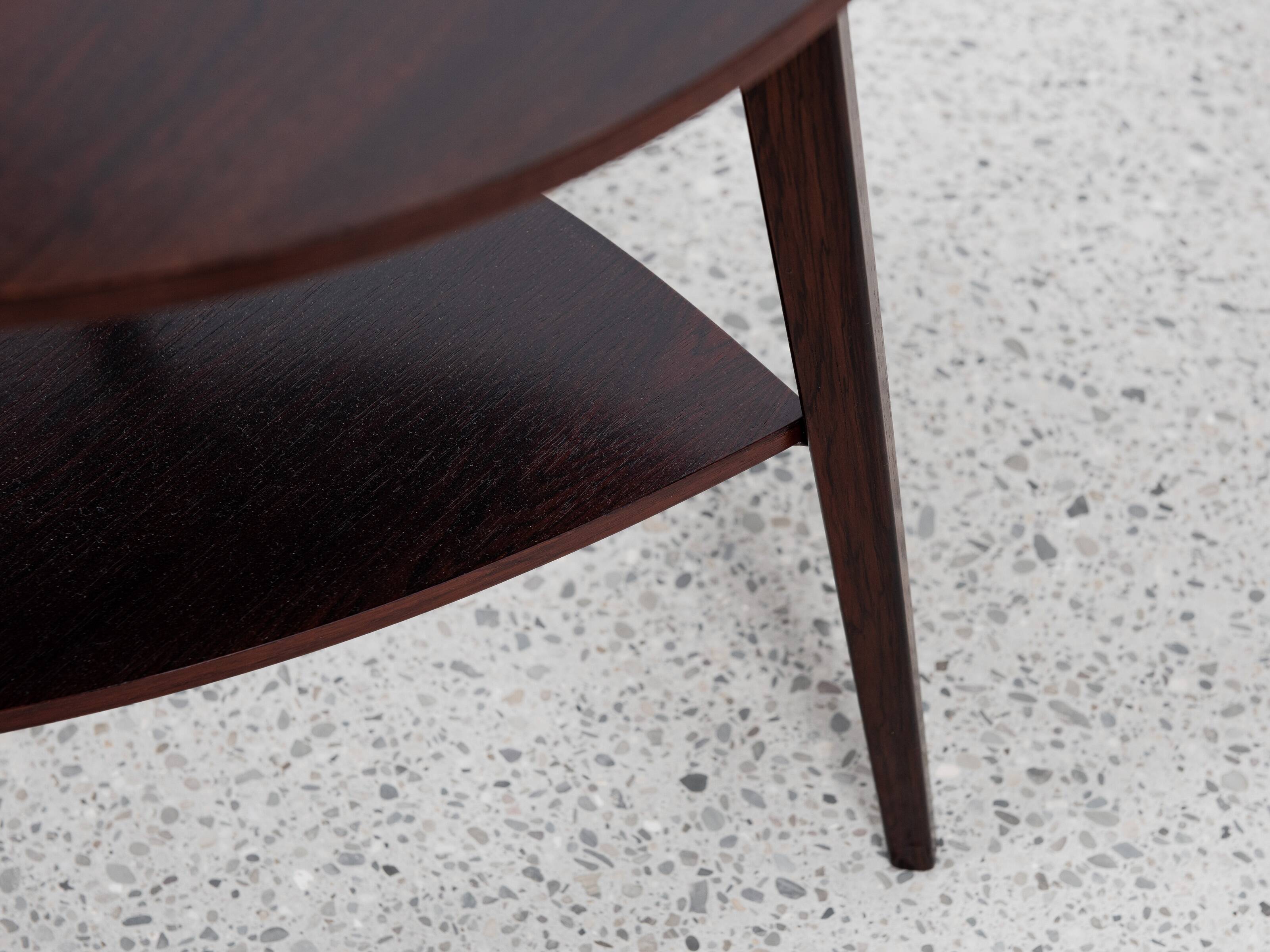 Midcentury Danish round side table in rosewood -Holger Georg Jensen - Kubus