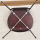 Set of 4 "ant" chairs, vintage, Diego model. Stackable, dark burgundy color.
