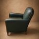Fauteuil club en simili-cuir et noyer