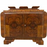 Art Deco walnut chest of drawers, Poland, circa 1930.