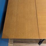 Table extensible en bois et métal, années 80