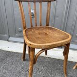 Pair of vintage 60s curved wood coffee chairs