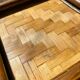 Vintage rattan plant stand in Art Deco style