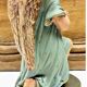 Altar angel statue 26.5 cm plaster santon church nativity scene