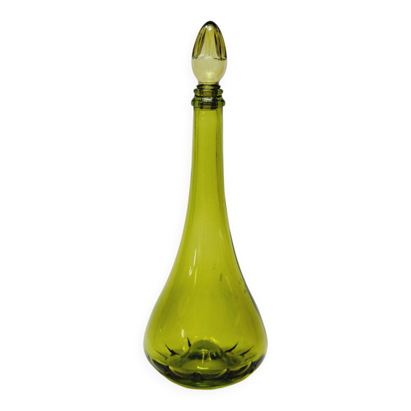 Carafe Italienne Vintage En Verre Vert