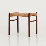 Footstool made of rosewood, Scandinavian design of the 70's