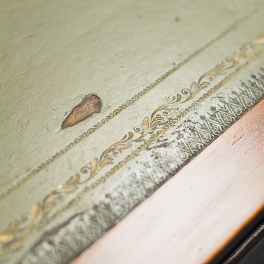 English wooden and leather desk vintage early 1900s