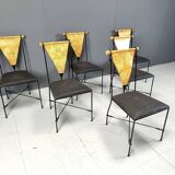 Set of 6 post modern dining chairs, 1970s