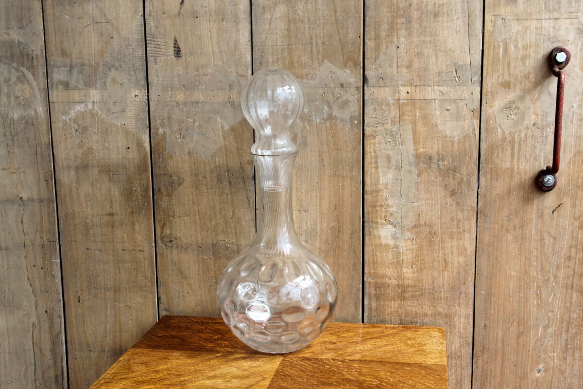 Old monumental glass decanter