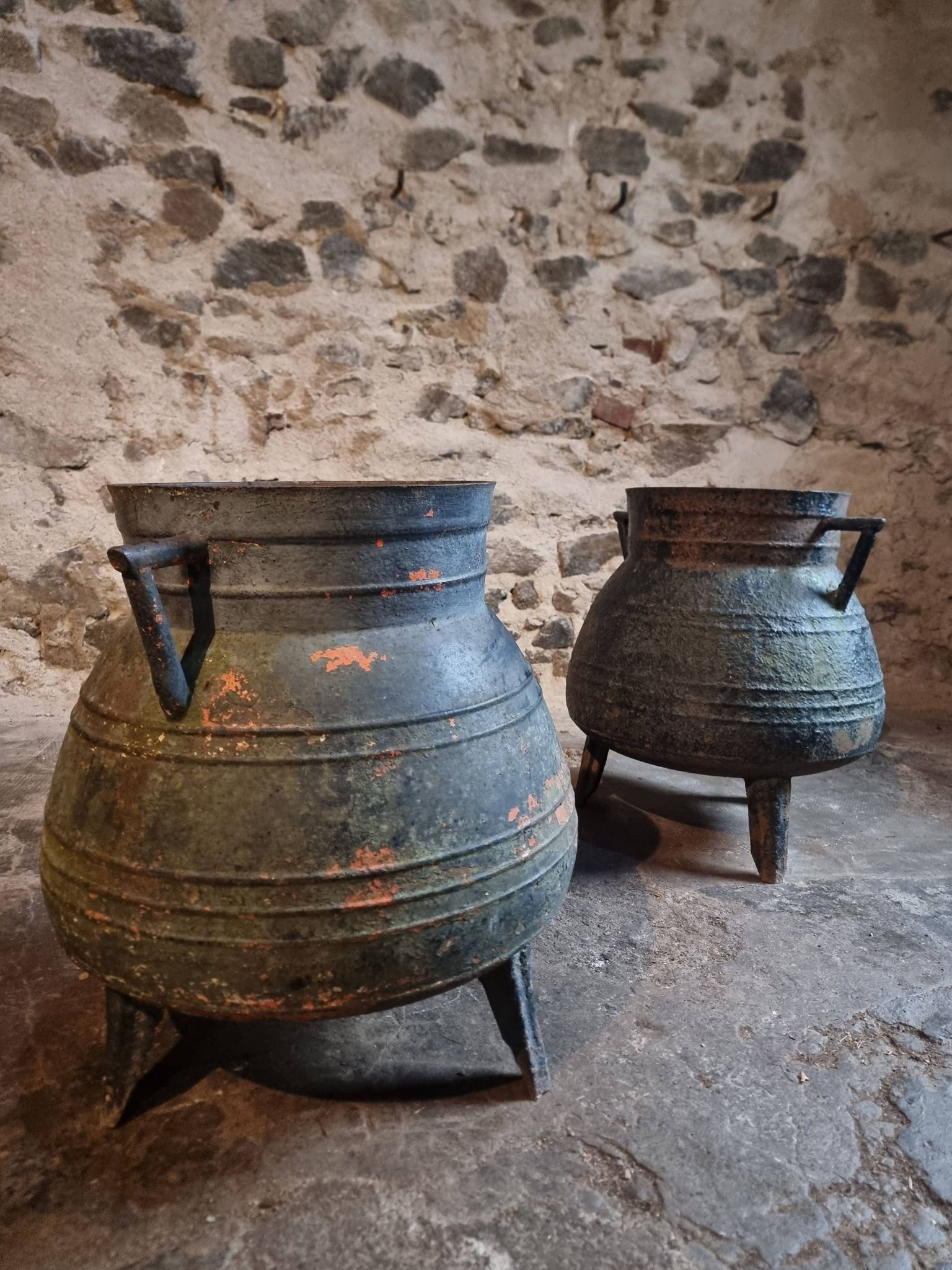 Set of antique cast iron pots (cauldrons), France, 1880–1900