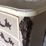 Curved chest of drawers 6 drawers of style xviiith patinated mole