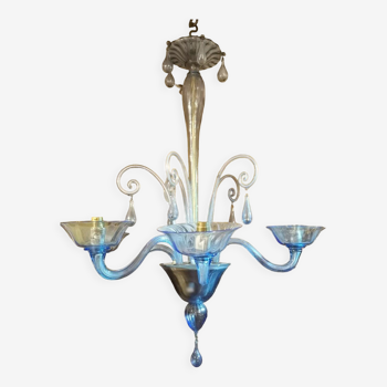 Blue chandelier Murano glass