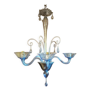 Lustre bleu Verre Murano