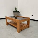 Table basse en pin des années 80