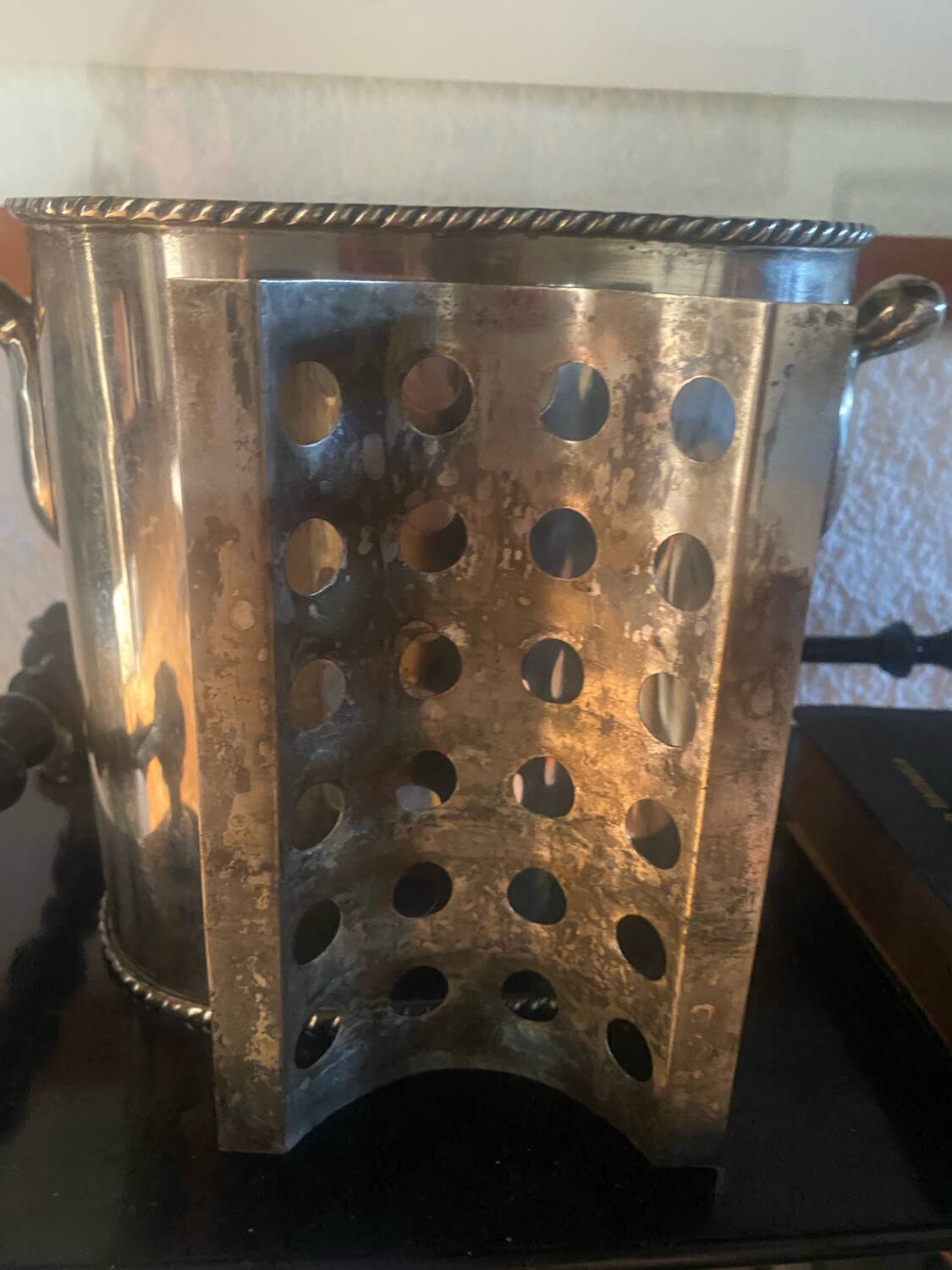 Silver metal bottle cooler