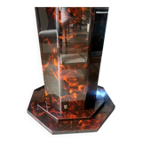 Table signed by Eric Maville and its 4 chairs.