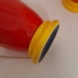 Pair of red and yellow lamp bases from the 80s