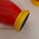 Paire de pieds de lampe rouge et jaune 80s
