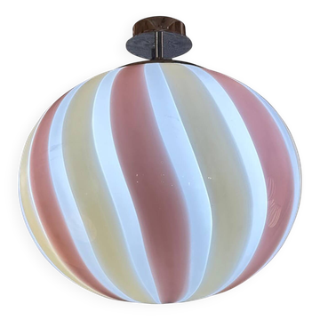 Italian Glass Swirlings Multicolors Pendant Sphere