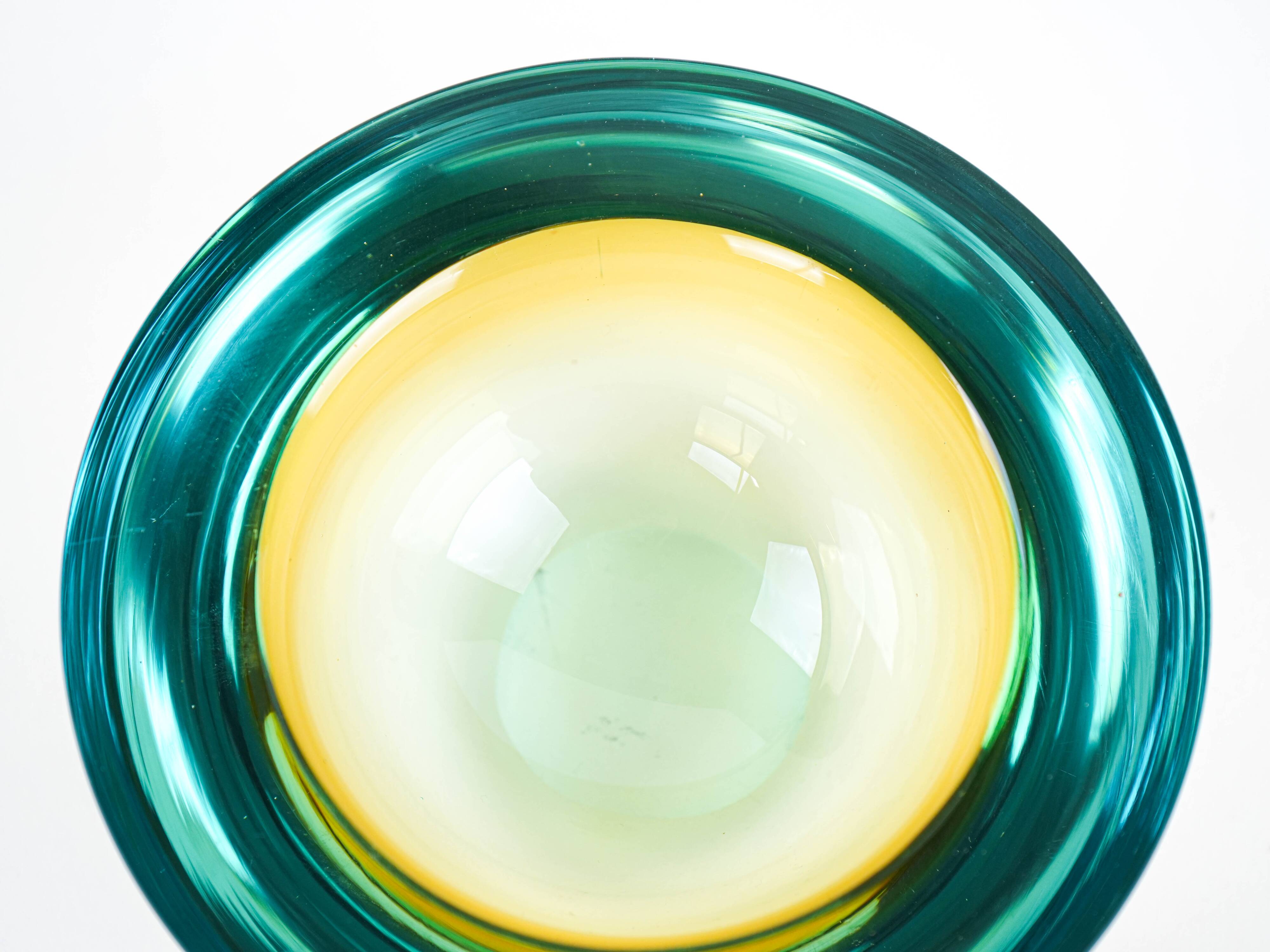 Glass bowl, Murano glass, 1970s, made in Italy