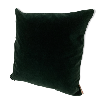 Forest green velvet cushion
