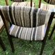 Chairs wood and striped antique fabrics