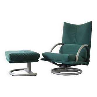 German model 418 torino bmp lounge chair and ottoman from rolf benz, 1980s