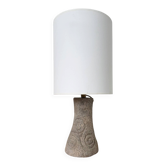 Desk or table lamp, sculpted granite stone, 1970.