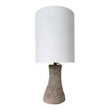 Lampe de bureau ou de table granit pierre sculptée 1970