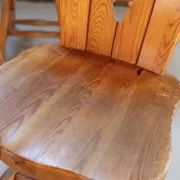 Set of four sculptural pine dining chairs – 1970s