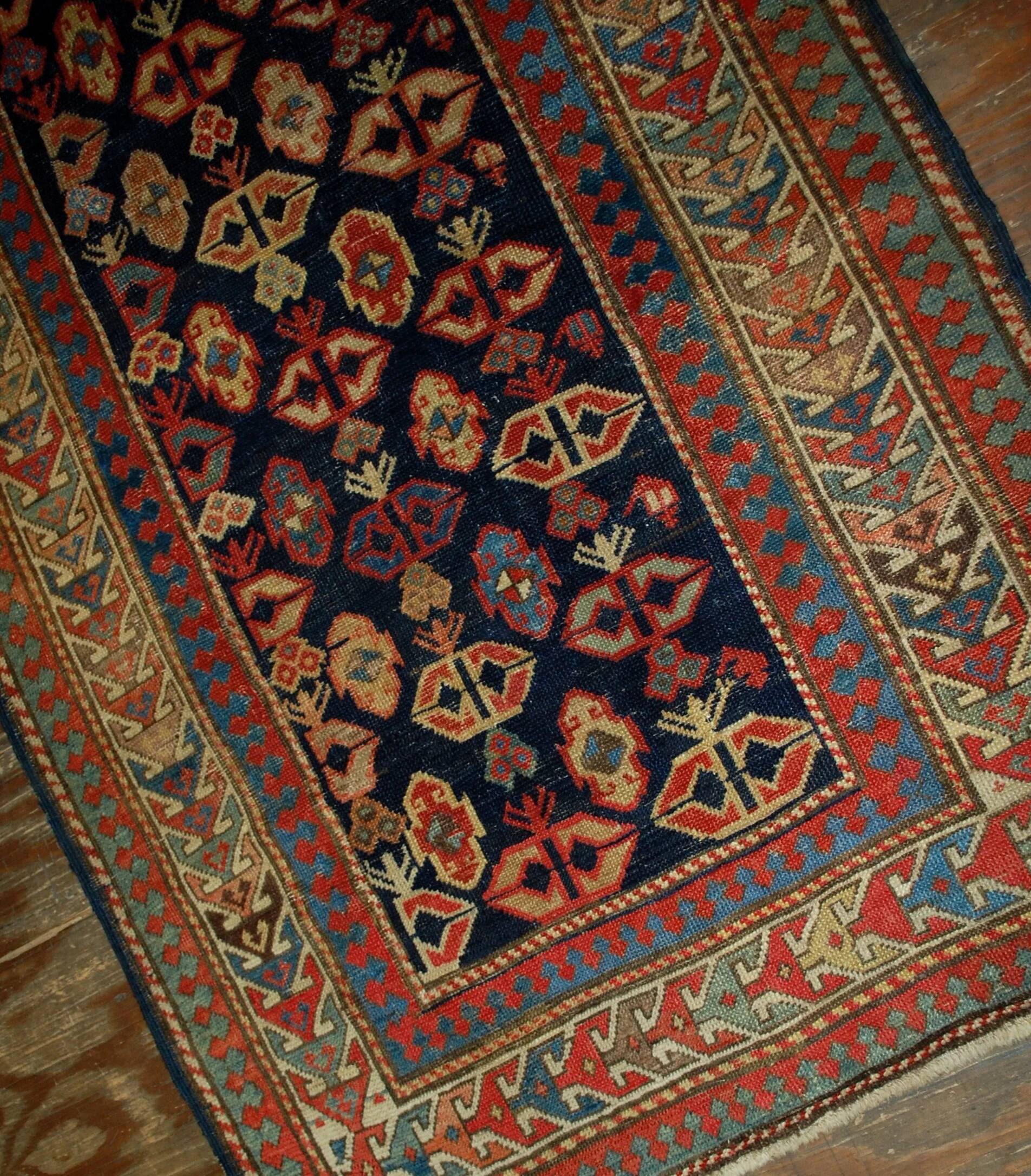 Handmade antique Armenian Gandzak rug 106cm x 222cm 1880s - 1B519
