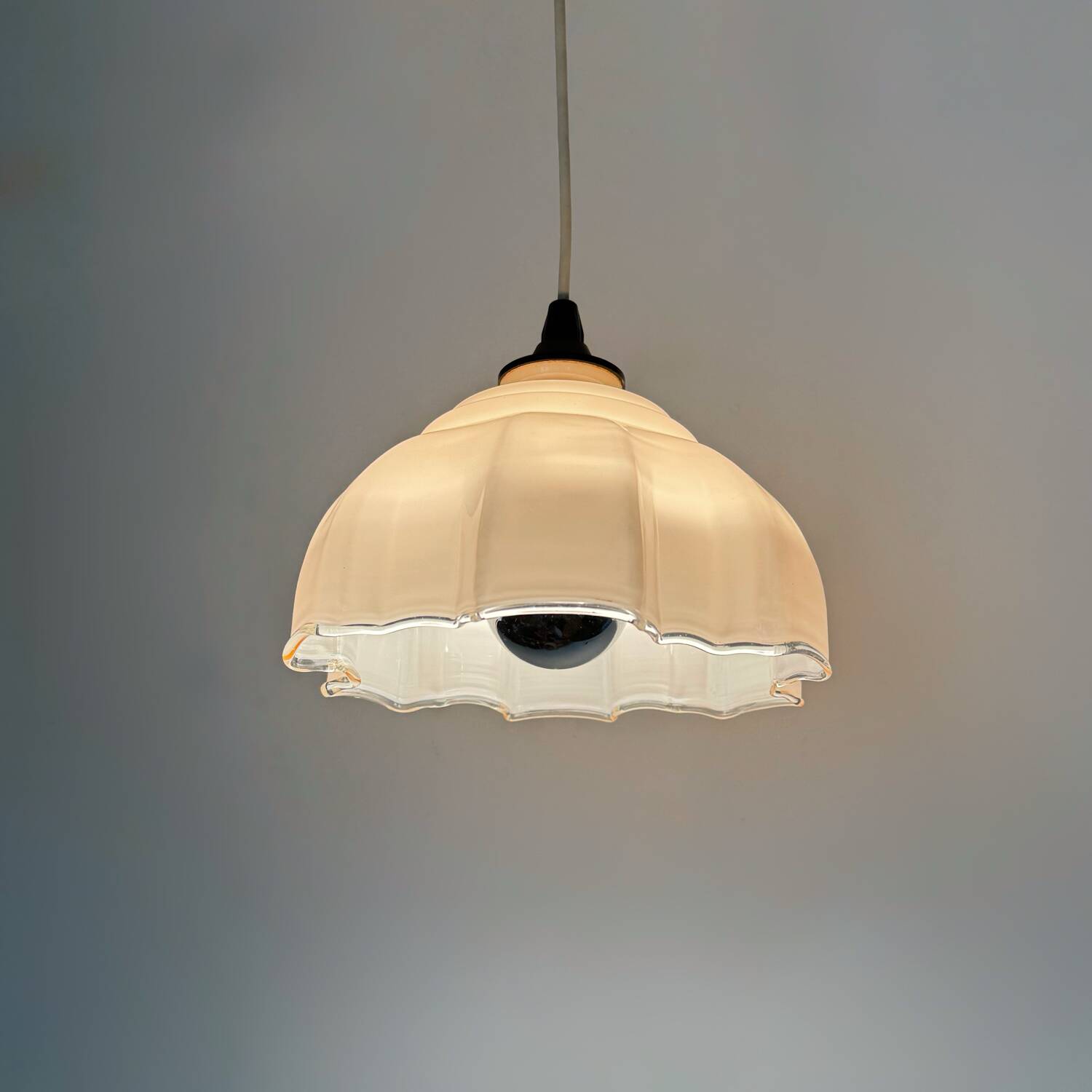 Opaline chandelier Czechoslovakian design 1960s