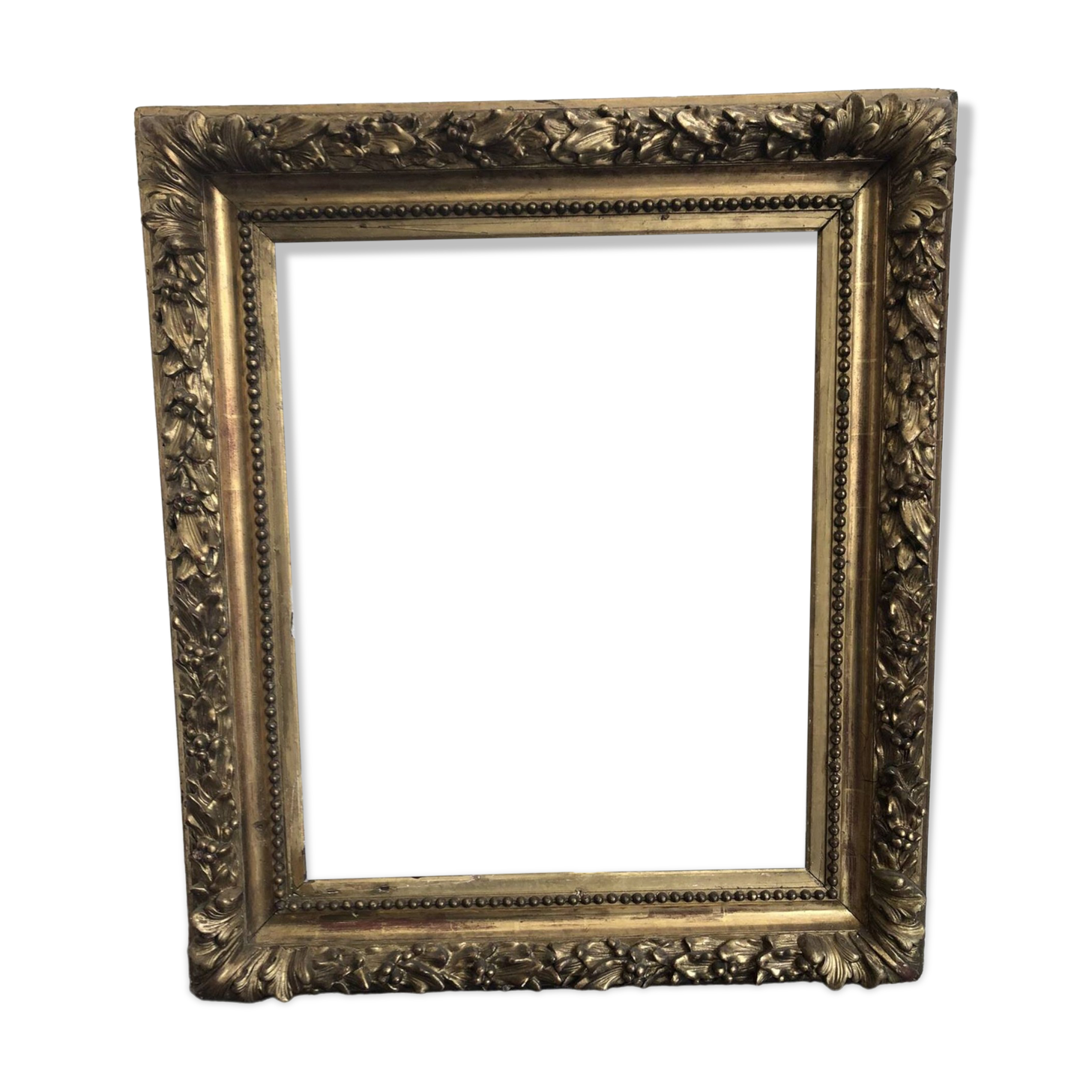 Large frame XIX gilded leaf height 100cm width 86cm