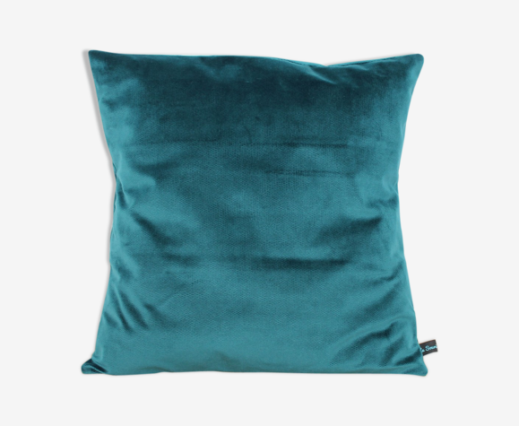 Housse de coussin velours turquoise