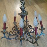 Chandelier massive 8 branches style Louis XIII