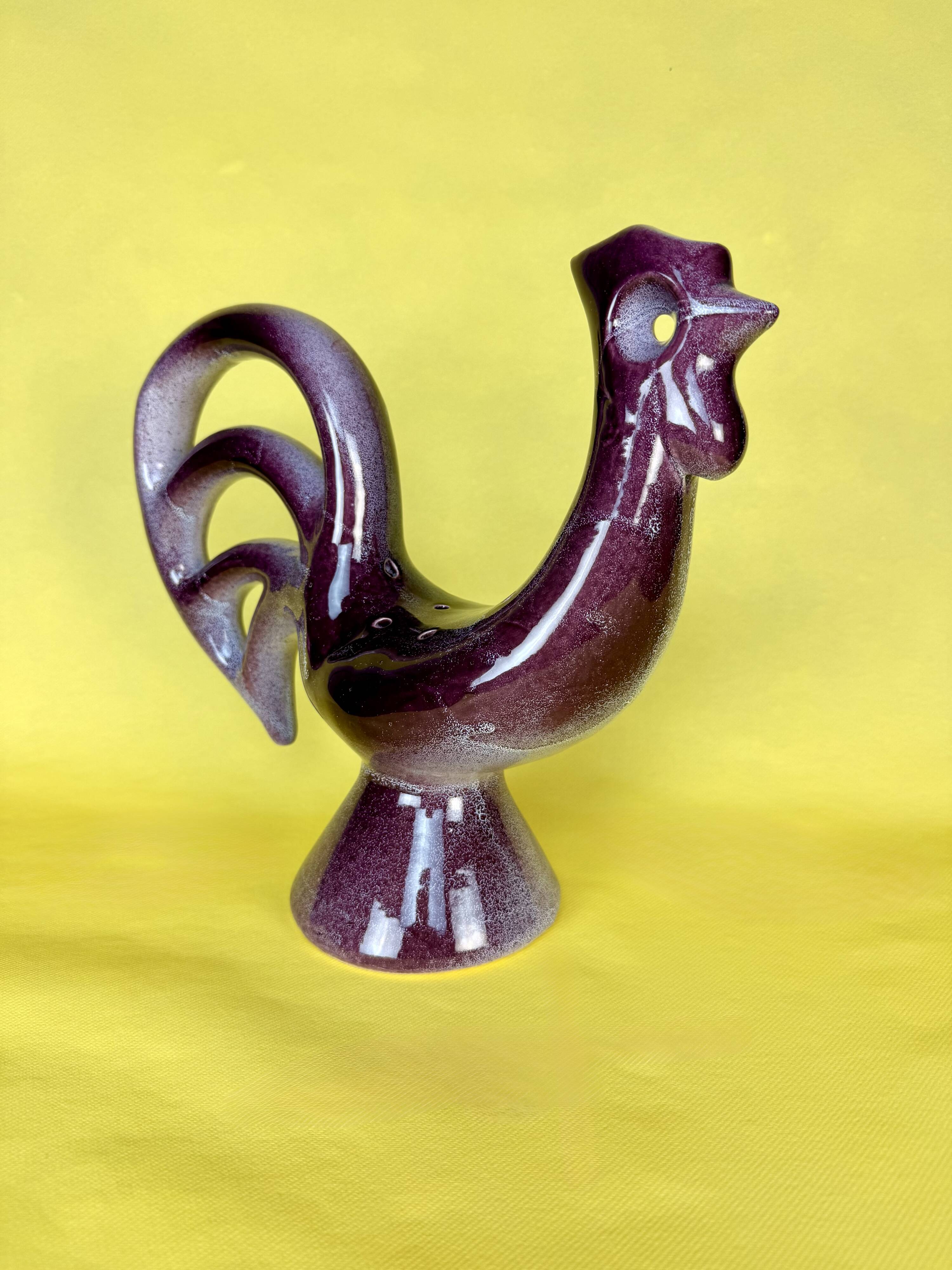 Cock pecks flowers